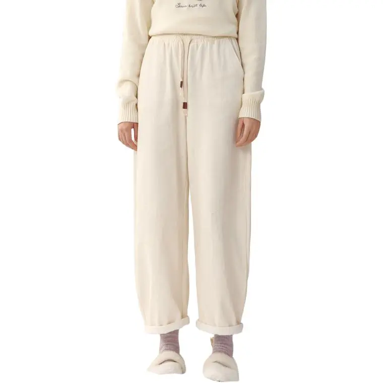 ZIHAN Casual Pants Women's Beige Gold-2