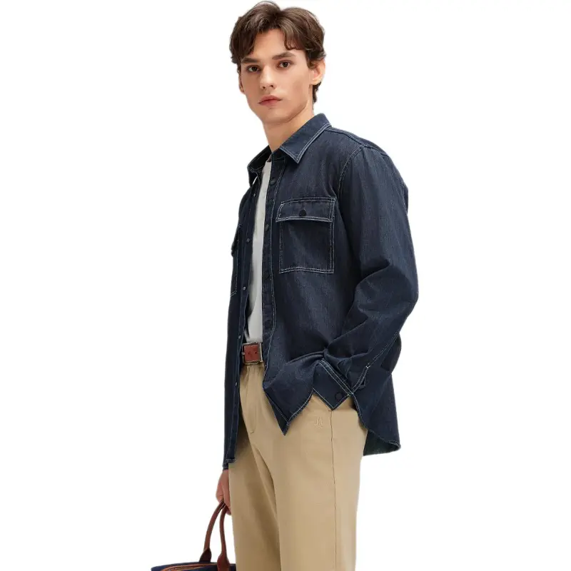 Hush Puppies Shirts Men Indigo Denim-2