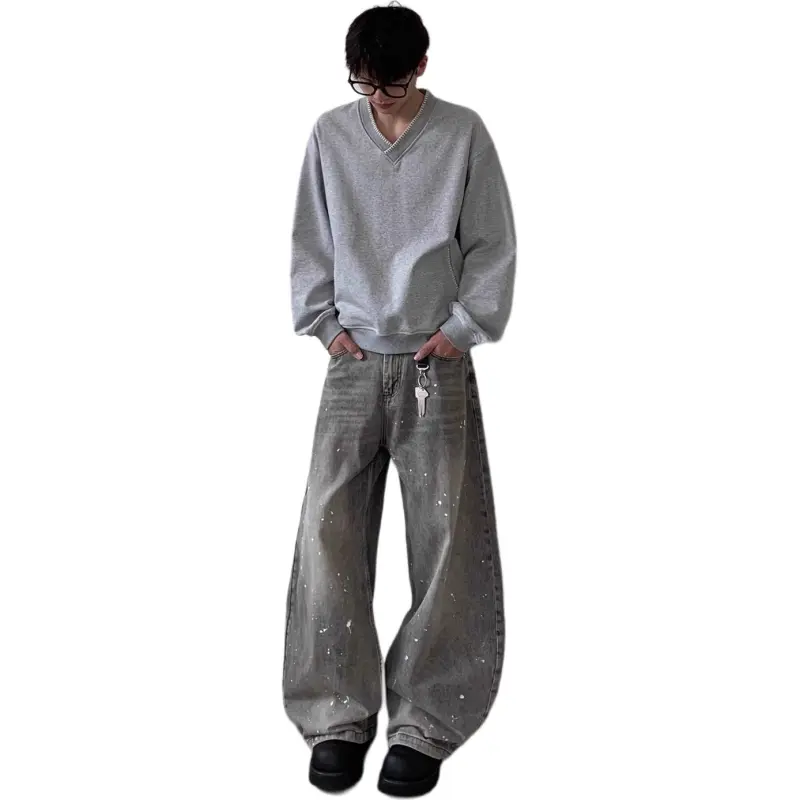 DUATOGE Jeans Men Smoke Gray -3