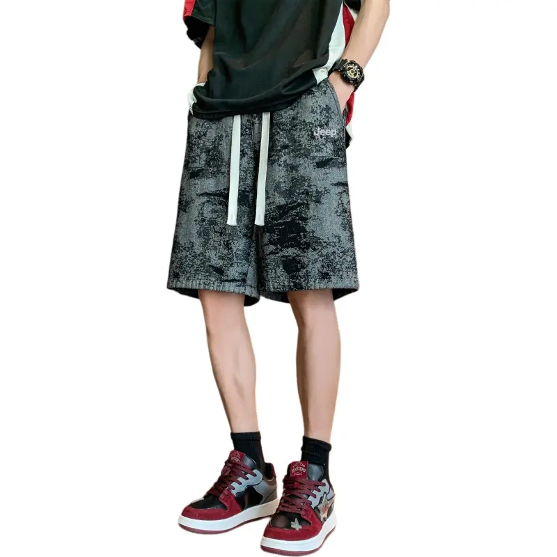 Jeep Casual Loose Fit Mid Rise Denim Shorts Unisex-2