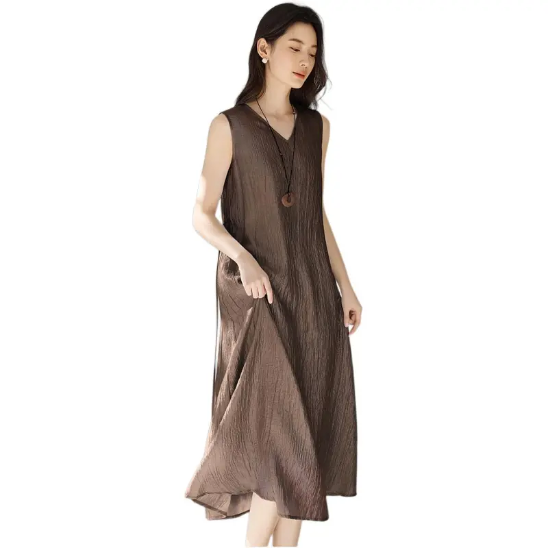 IHIMI Sleeveless Dress Women's Brandy Brown-2