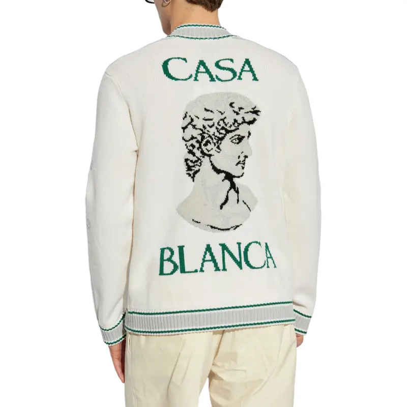 CASABLANCA Logo Patch Knitted Cardigan-2