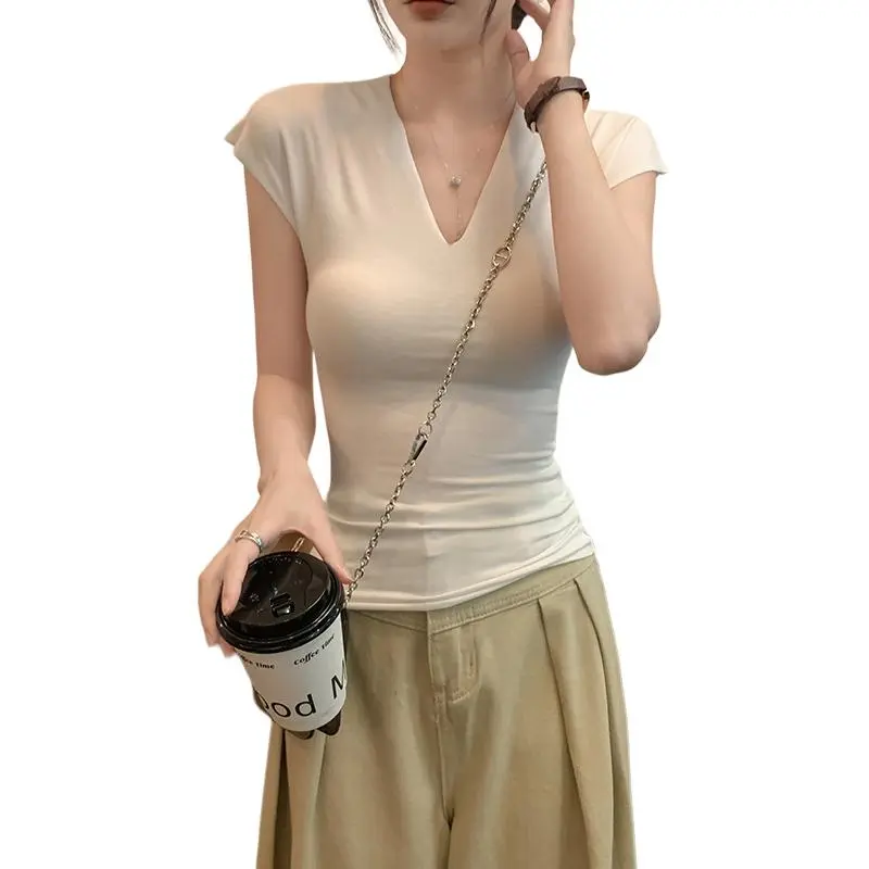 Mu Xiao Xin Set in Sleeve T Shirt Women's White-2