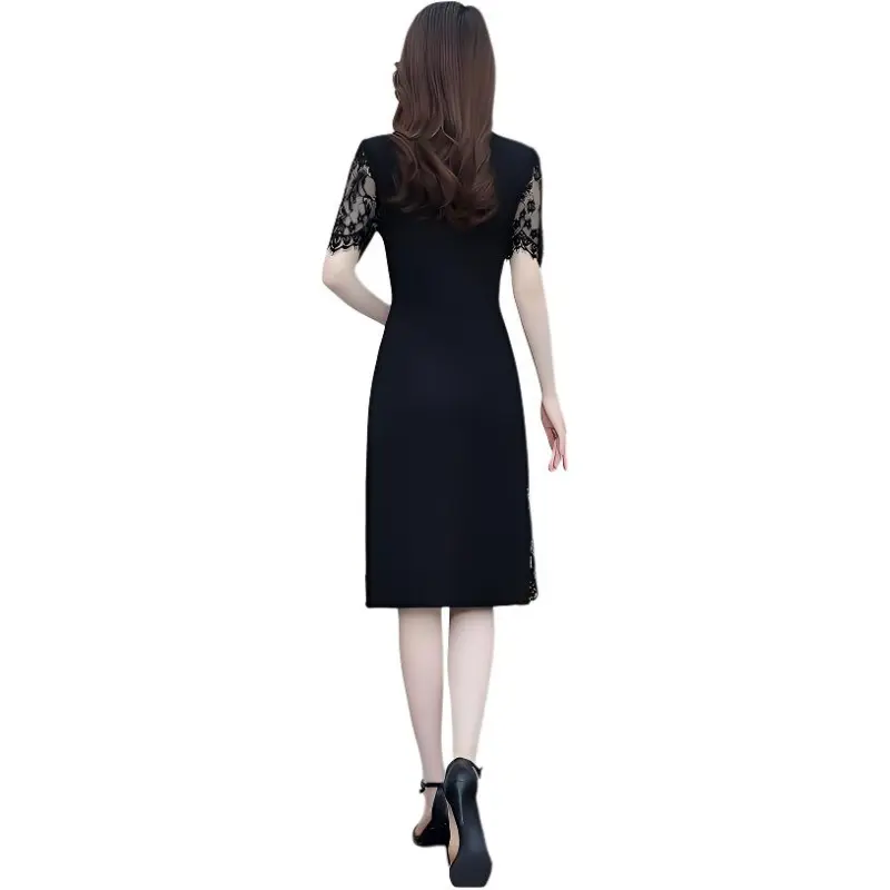 Flowers In Water Short Sleeved Dress Women's-1