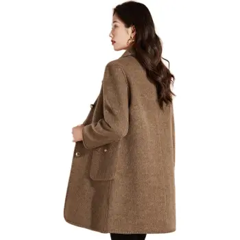 Mylan Spring Fall Winter Coats Straight Women's Coffee Collection Brand Stay Updated With Activity Alerts