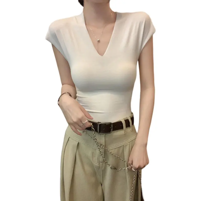 Mu Xiao Xin Set in Sleeve T Shirt Women's White-4