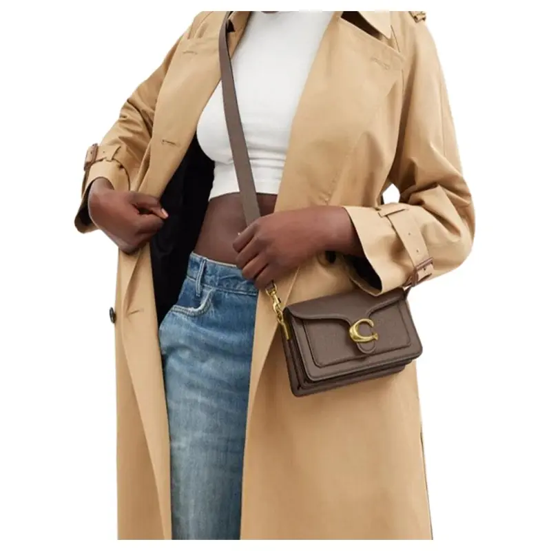COACH Tabby Polished Pebble Leather Shoulder Bag Trumpets Women's Coffee-6