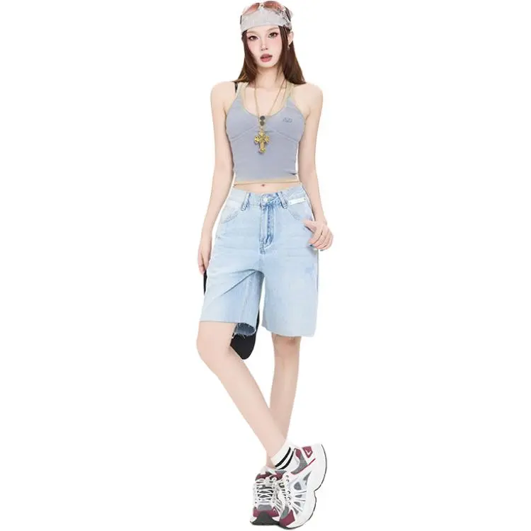 Kazakhstan Denim Shorts Women's-3