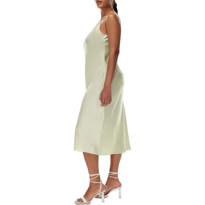 ARITZIA Wilfred Only Slip Satin Midi Dress Slip Dresses Women's Pastel Sage Green/Light Gray Green-4