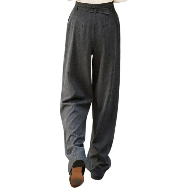 Mo Han Yi Mei Suit Trouser Women's Black Gray Color-1