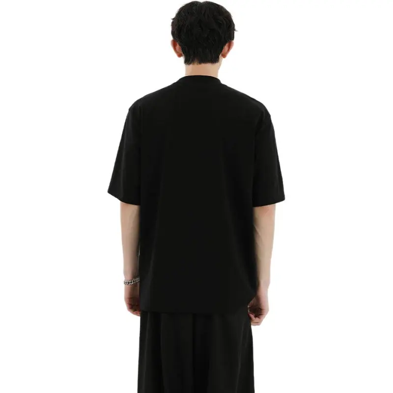TESTUNG Fashion Minimalist Style T Shirt Unisex Classic Black-1
