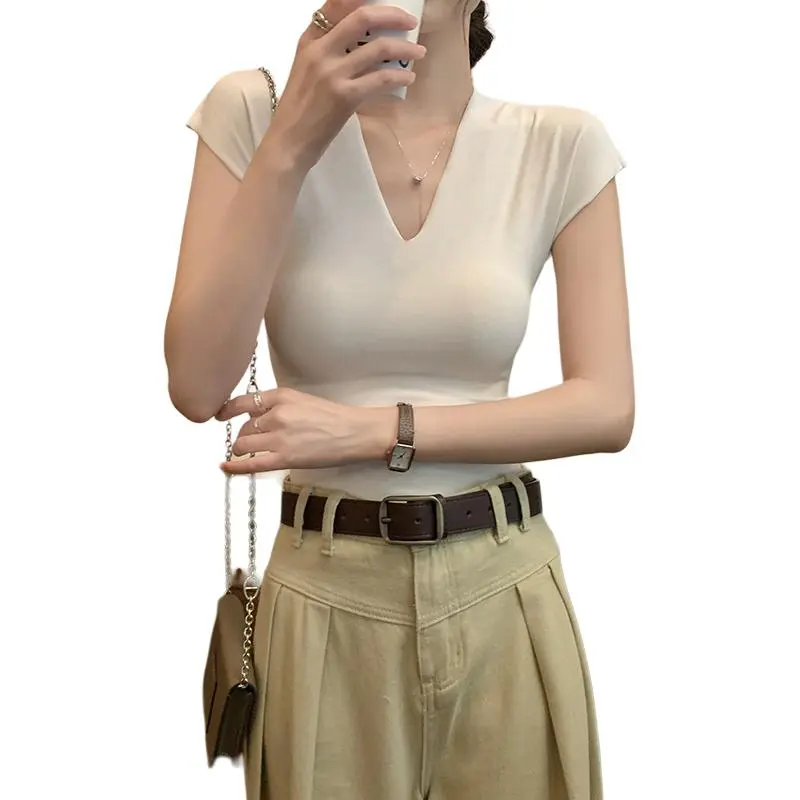 Mu Xiao Xin Set in Sleeve T Shirt Women's White-5