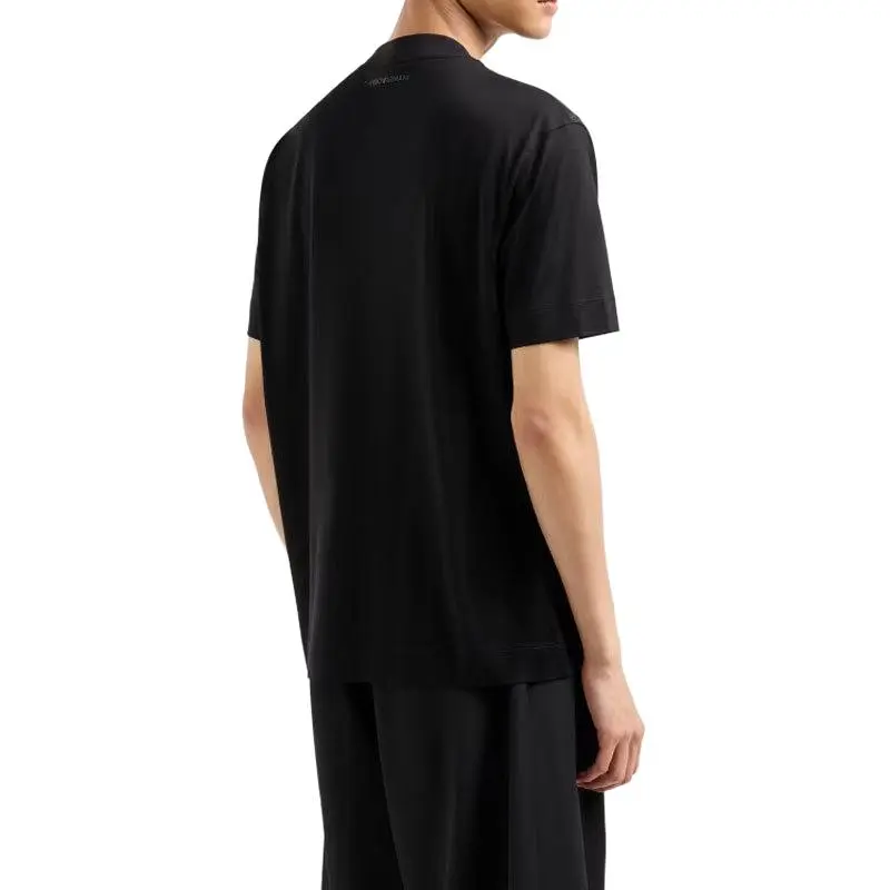 ARMANI JEANS Asv Lyocell blend Jersey T shirt With Oversized Eagle Embroidery And Print-3