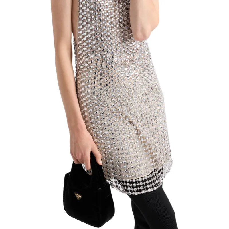 PRADA FW24 Slip Dress Women's Crystal-5
