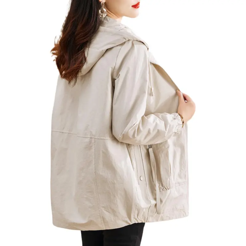 Hang Yi Court Baseball Jacket Women's Beige-1