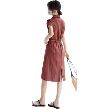 XWI Short Sleeved Dress Women's Dried Rose Red