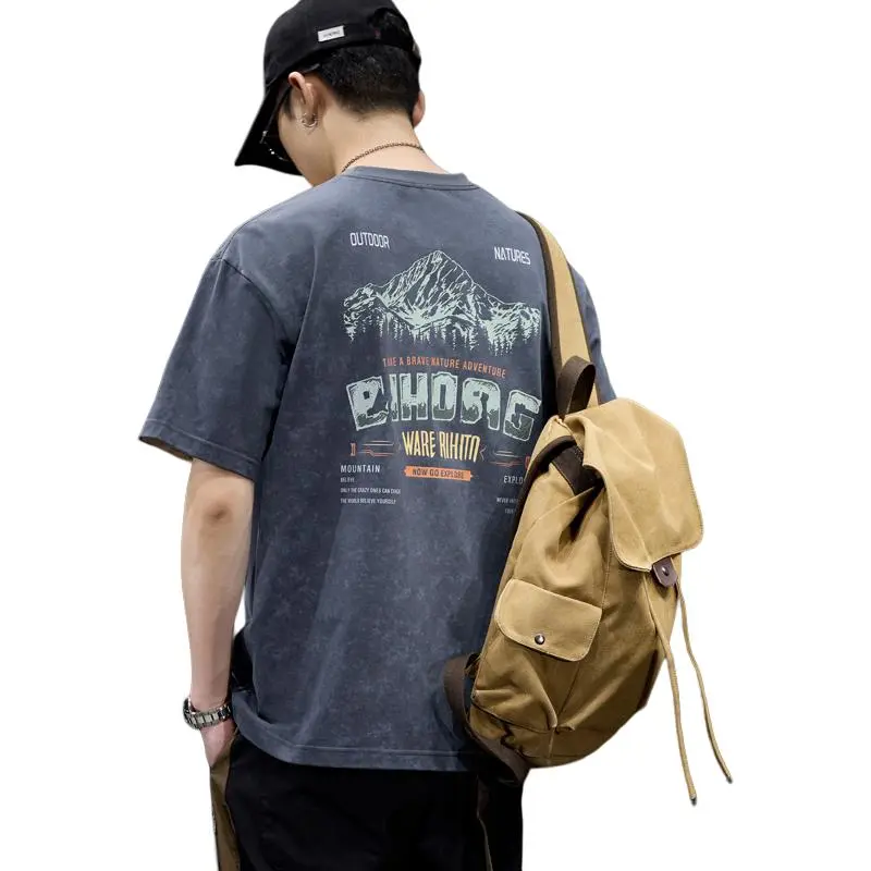 BUYDAUL T Shirts Men Dark Gray-3