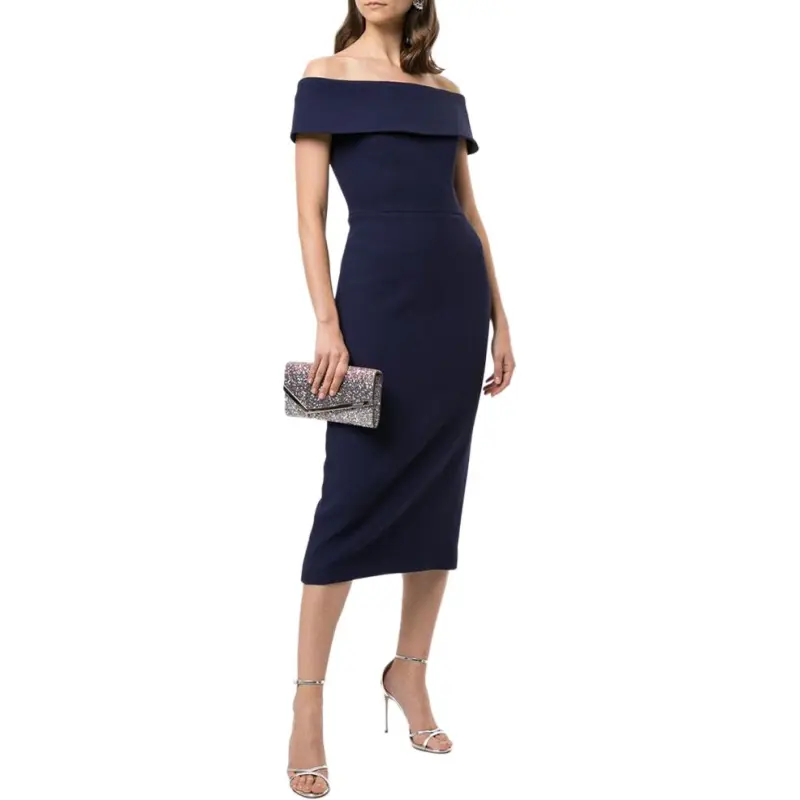 Rebecca Vallance Amore Off shoulder Midi Dress-3
