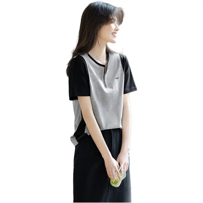 XWI T Shirt Women's Gray & Black-3