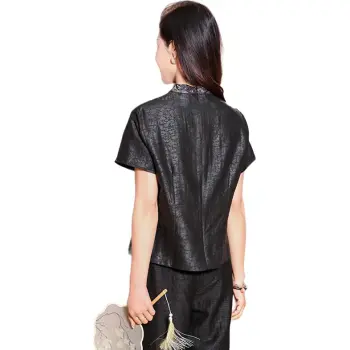 Yi Mengyuan Silk Shirt Women's Black