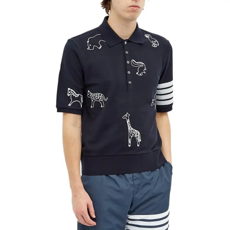 THOM BROWNE· Polo Shirt Men's Marine Blue-1
