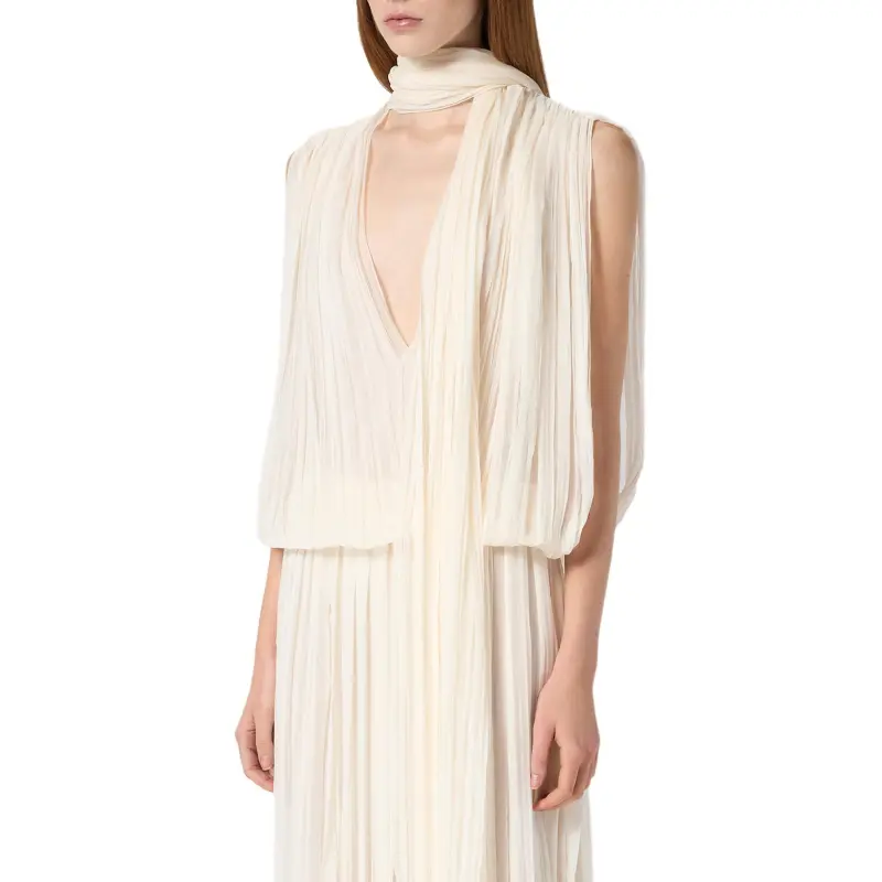 Blumarine Pleated Asymmetric Midi Dress-4