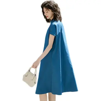 【dme】 Short Sleeved Dress Women's Cobalt Blue