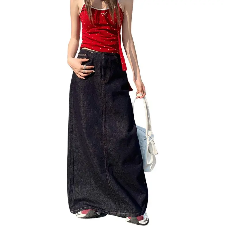 Kazakhstan Denim Long Skirt Women's-5