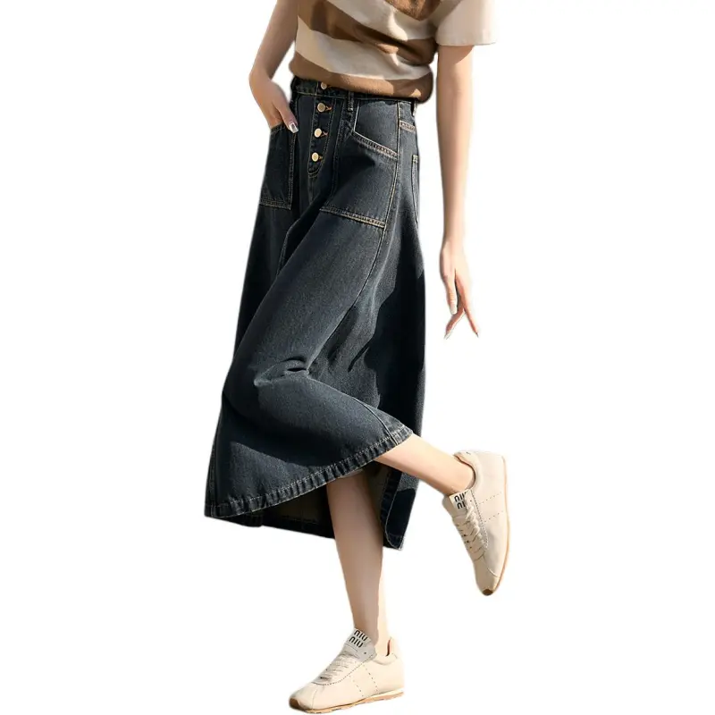 XWI Denim Long Skirt Women's Blue-2