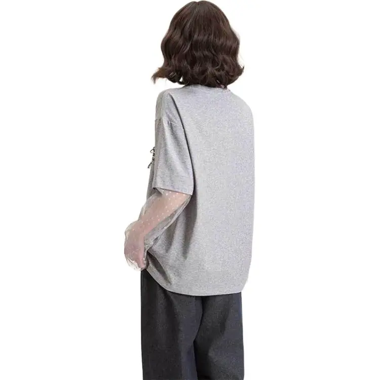 FAWENXIANGZI Drop Shoulder Sleeve T Shirt Women's-1