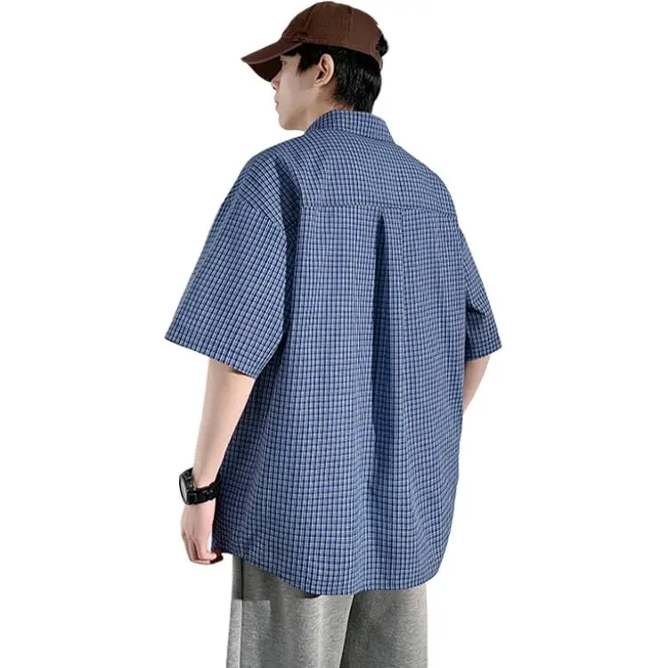 Cost Per Kilo Shirts Unisex Blue Plaid-1