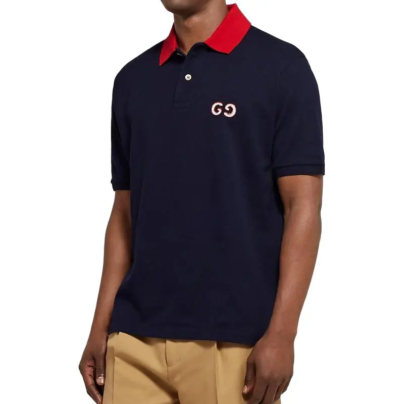 GUCCI FW22 Polo Shirt Men's Midnight Blue-3