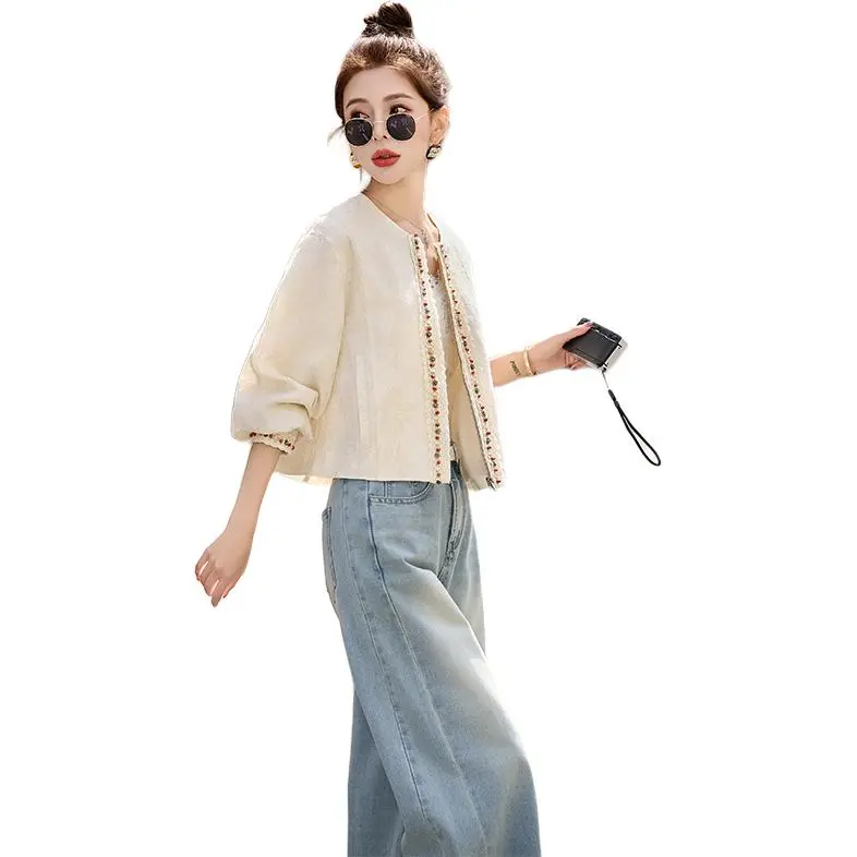 Yi Mengyuan Jacket Women's Beige-3