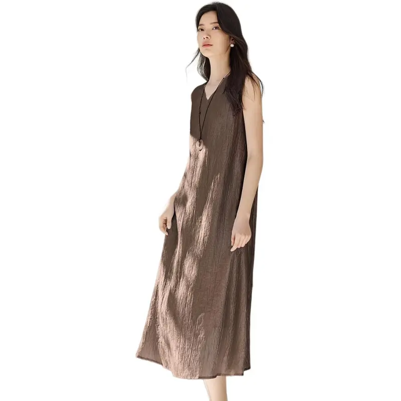 IHIMI Sleeveless Dress Women's Brandy Brown-3