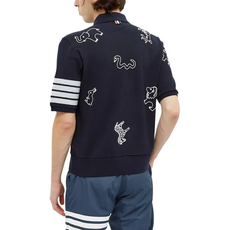 THOM BROWNE· Polo Shirt Men's Marine Blue-2