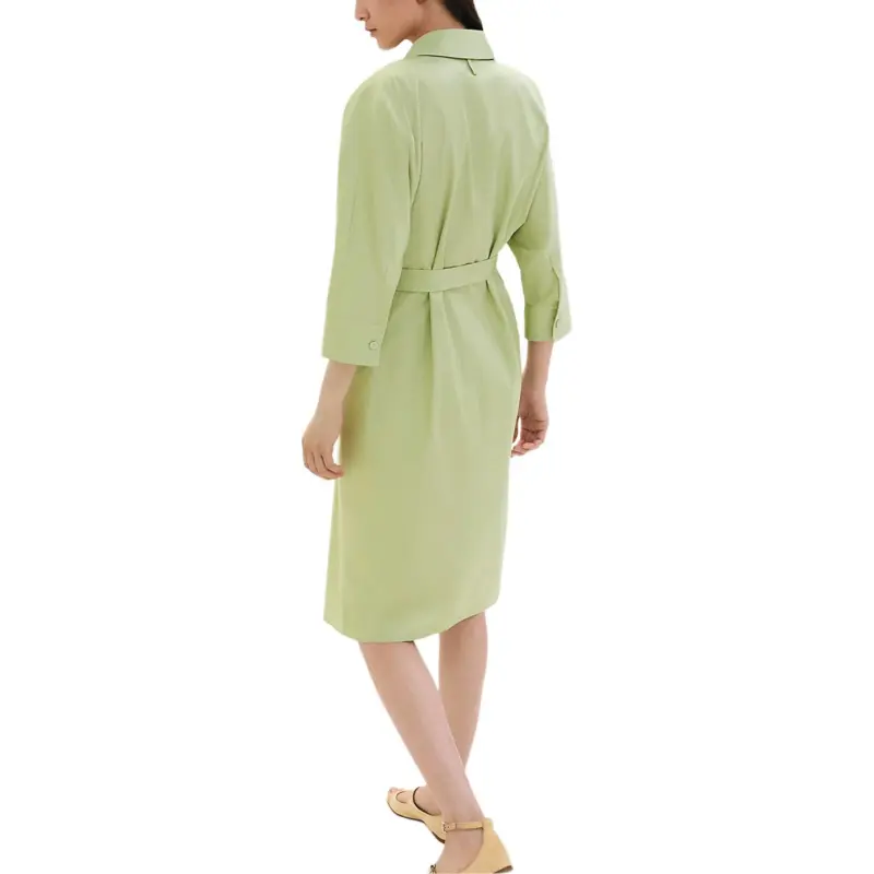 HERMES 2024 Fall Winter Collection Long Sleeved Dresses Women's Green-1
