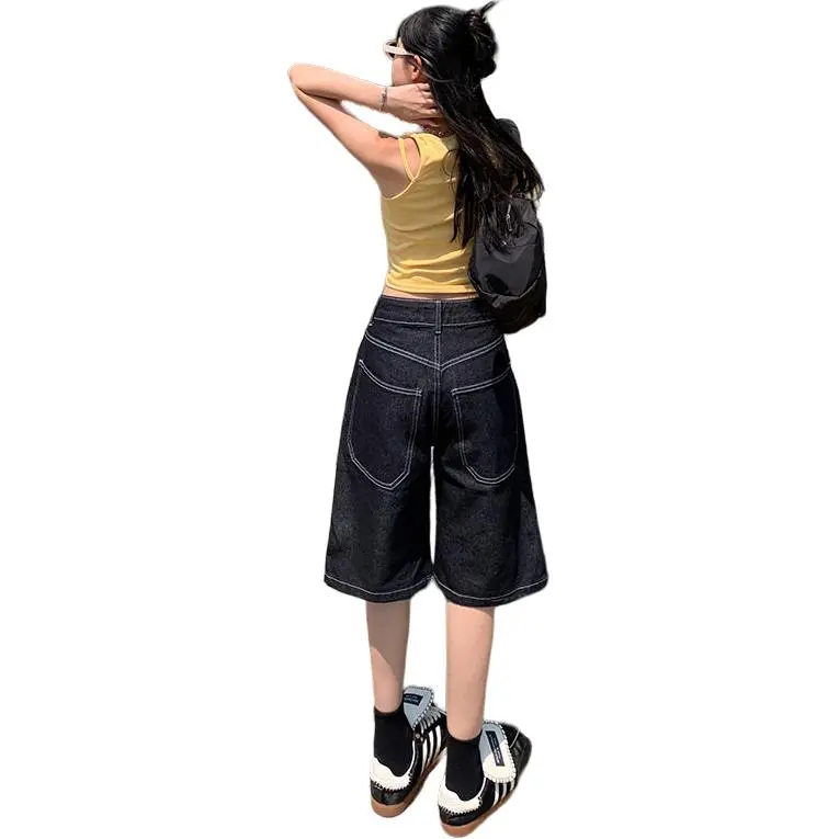 LCEVHZ'S Denim Shorts Women's Black-1