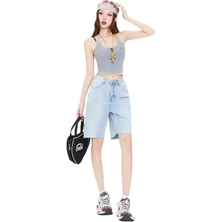 Kazakhstan Denim Shorts Women's-4