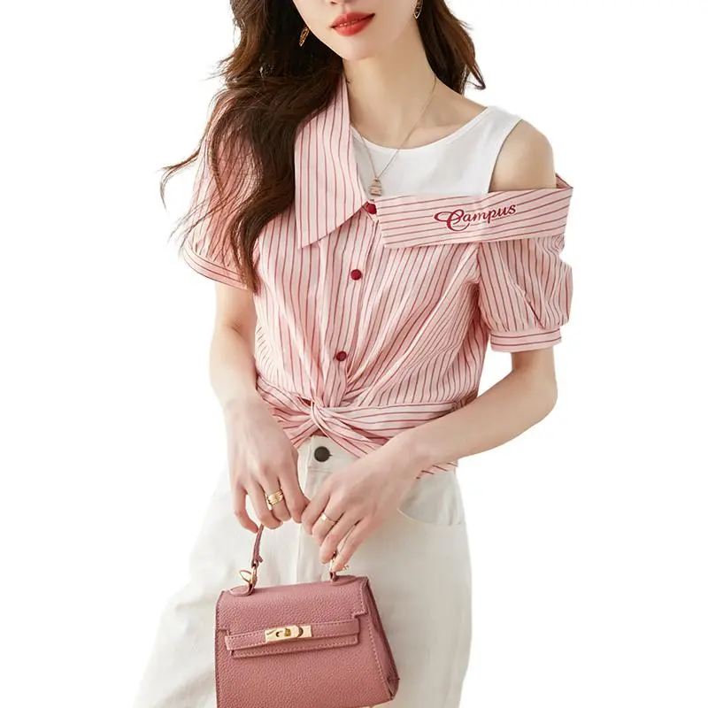 La Chapelle Shirt Women's Pink Stripes-2