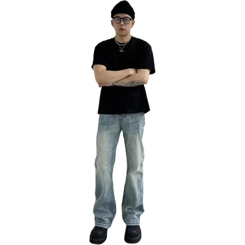 TESTUNG Jeans Men's Ice Blue Style-3