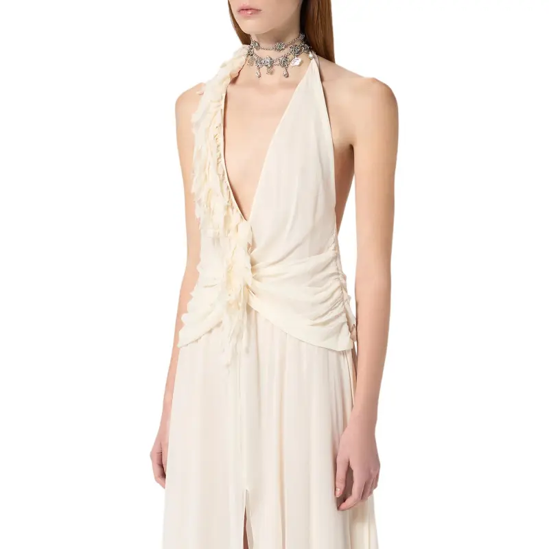 Blumarine Sleeveless Dress Women's White-4