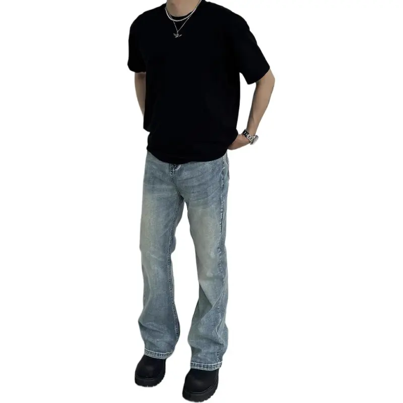 TESTUNG Jeans Men's Ice Blue Style-4