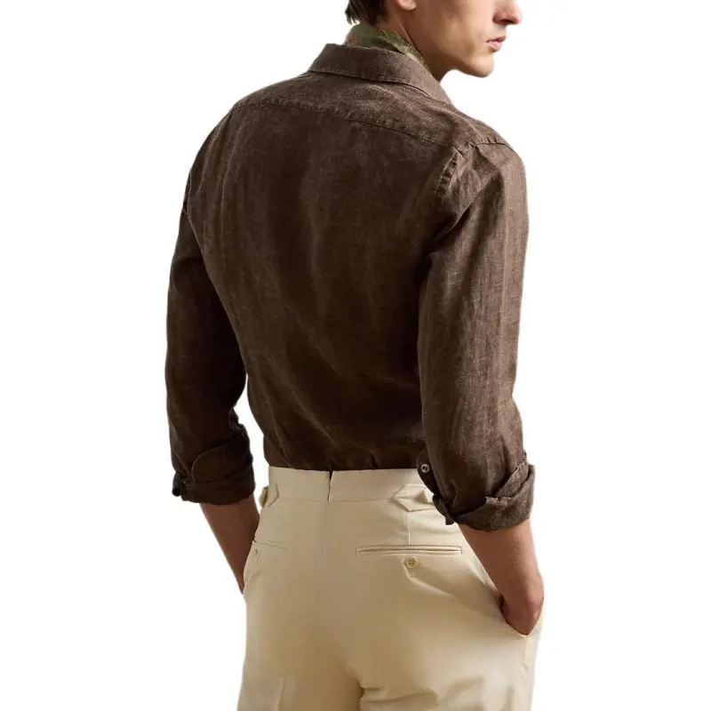 Ralph Lauren Purple Label Shirt Men's Chestnut Brown-2