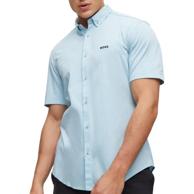 HUGO BOSS Short Sleeved Shirt Men's Light Blue-3