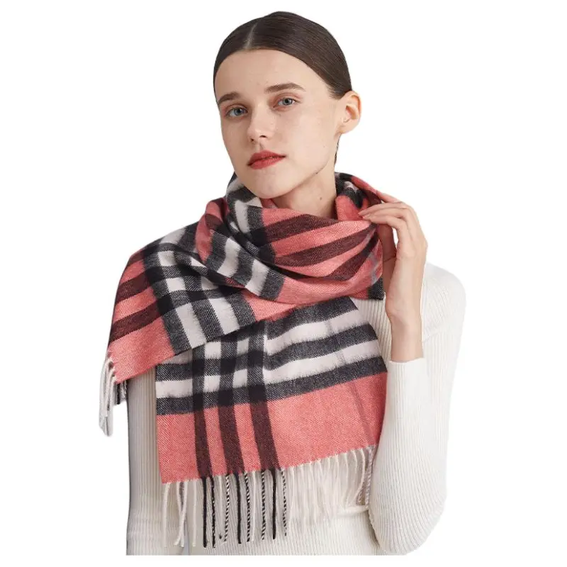 H YXIANG Cashmere Knit Scarves Women's-8