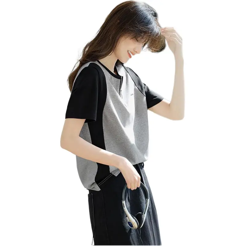 XWI T Shirt Women's Gray & Black-4