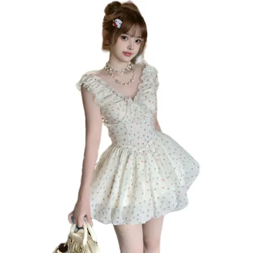 Flowers In Water Sleeveless Dress Women's