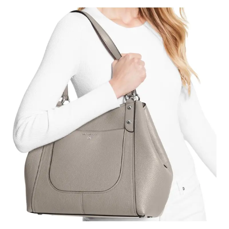 MICHAEL KORS Molly Litchi Grain Leather Tote Bag Shopping Bag Handbag Shoulder Bag Women's Pearl Gray-2