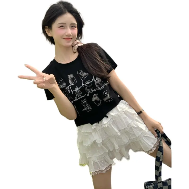 Mu Xiao Xin Set in Sleeve T Shirt Women's-5