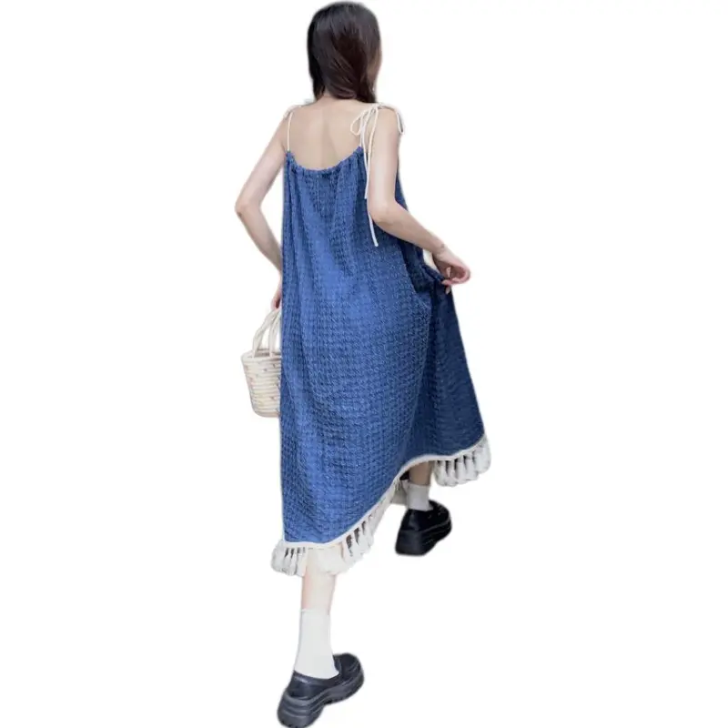 GOSO Slip Dresses Women's Blue-2